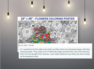 Flowers giant coloring poster 24×48" – wall-size group activity