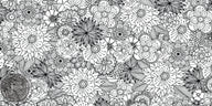 Coloring poster – Flowers, 24×48" – giant group coloring poster