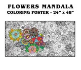 Coloring poster – Flowers, 24×48" – giant group coloring poster