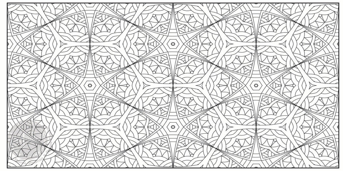 Coloring poster – Geometric Stars, 24×48" – giant group coloring poster