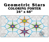 Giant Geometric Stars coloring poster 24×48" – SJPrinter Cherry Hill NJ