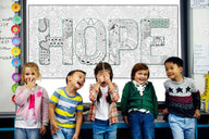 Coloring poster – HOPE, 24×48" – giant group coloring poster