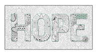 HOPE coloring poster 24×48" – intricate line art, printed in USA