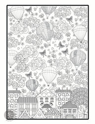 Coloring poster – Hot Air Balloons, 30×42" – giant group coloring poster