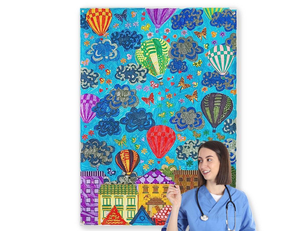 Giant Hot Air Balloons coloring poster 30×42" – SJPrinter Cherry Hill NJ