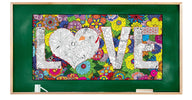 LOVE giant coloring poster 24×48" – wall-size group activity