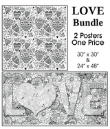 Coloring poster bundle – LOVE Square + LOVE – SJPrinter Cherry Hill NJ