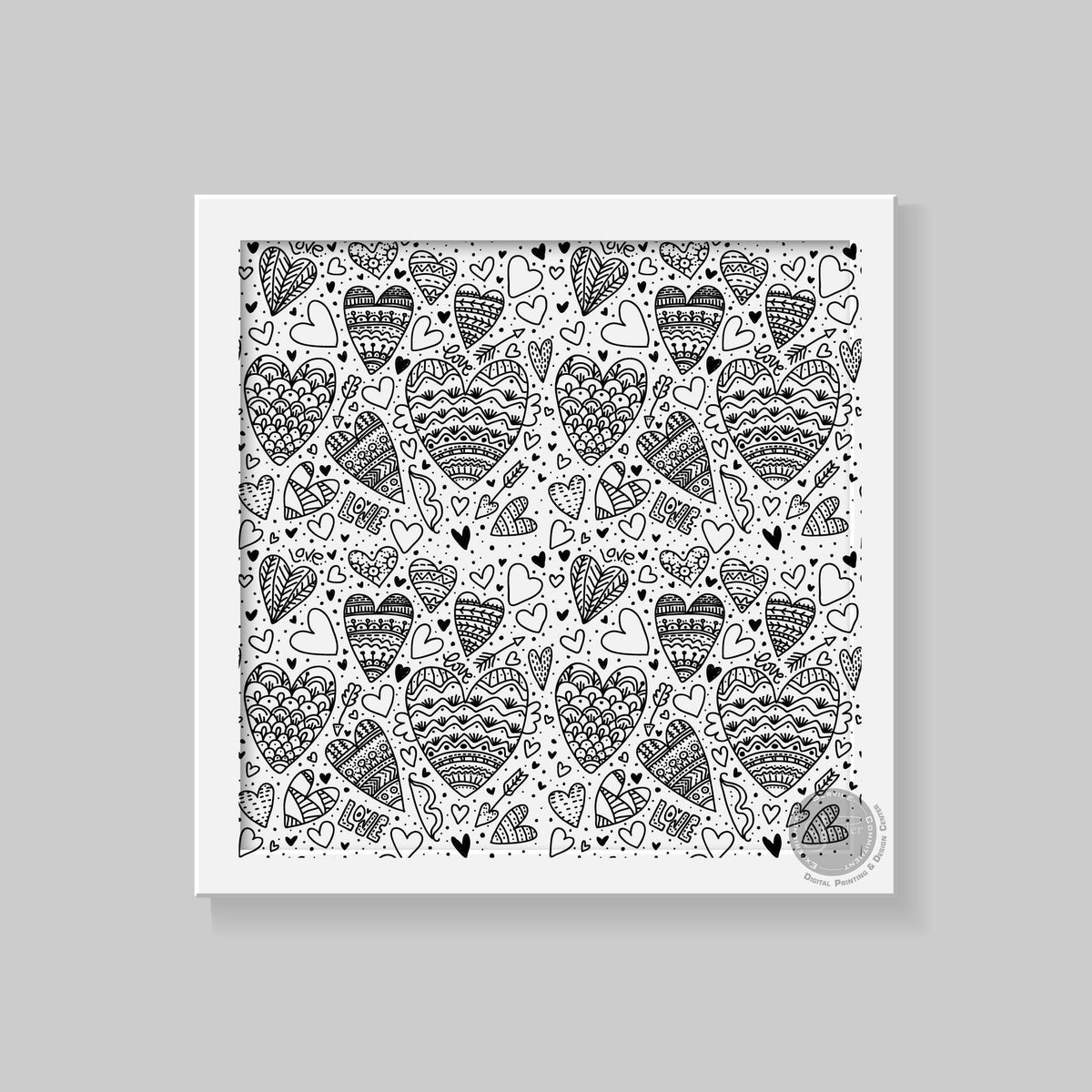 LOVE Square giant coloring poster 30×30" – wall-size group activity