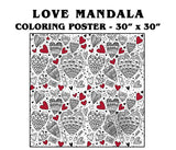 Coloring poster – LOVE Square, 30×30" – giant group coloring poster