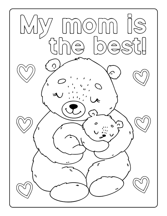Mom is the best - Coloring Page - SJPrinter 