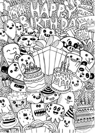 Giant Monsters Happy Birthday coloring poster 30×42" – SJPrinter Cherry Hill NJ