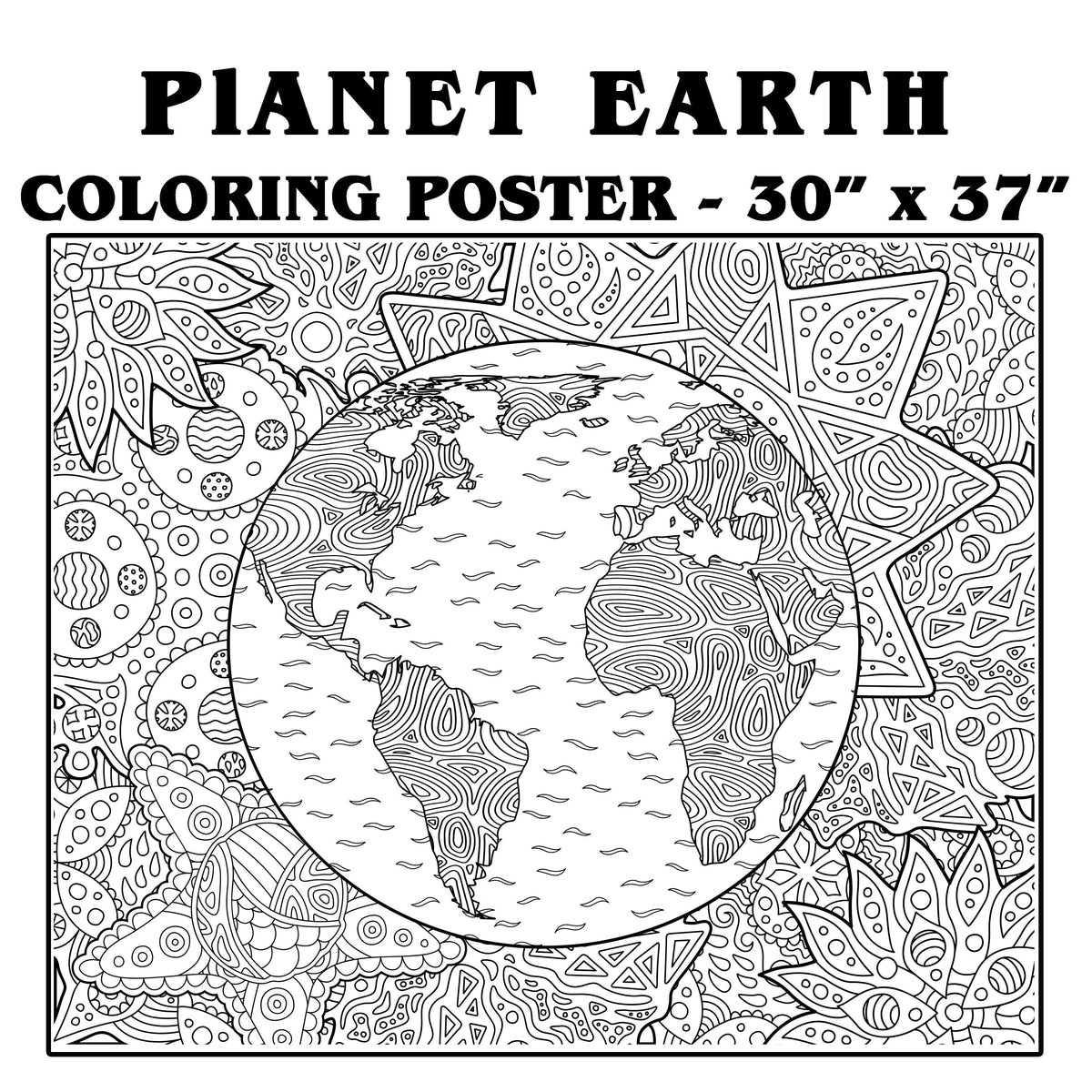 planet earth coloring page printable
