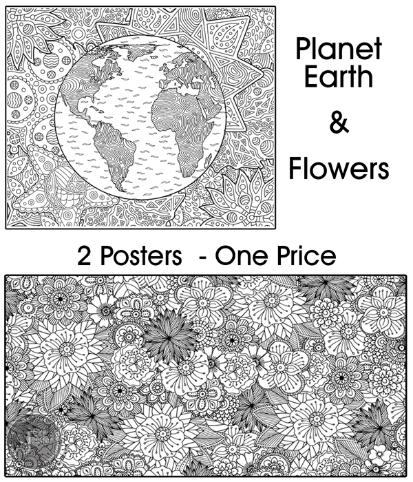 Planet Earth / Flowers - Bundle of 2 Posters for $50 - SJPrinter 