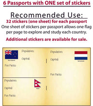 Pretend Passports - 6Pack with 1 set of World Flags Stickers - SJPrinter 