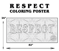 Coloring poster – RESPECT, 24×52" – giant group coloring poster
