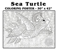 Giant SEA TURTLE coloring poster 30×42" – SJPrinter Cherry Hill NJ