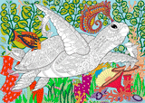 Coloring poster – SEA TURTLE, 30×42" – giant group coloring poster