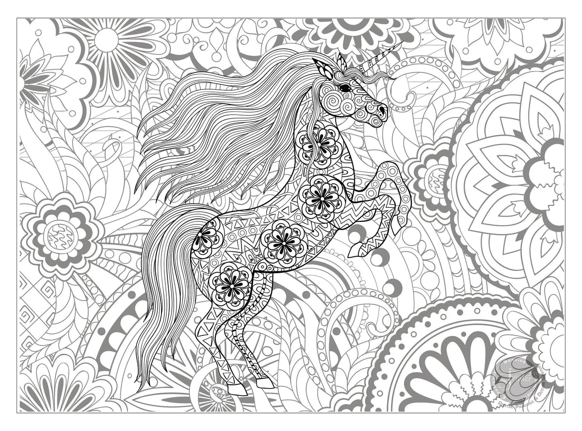 UNICORN giant coloring poster 30×42" – wall-size group activity