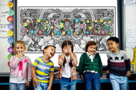 WELCOME coloring poster 24×52" – intricate line art, printed in USA