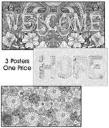 Coloring poster bundle – WELCOME + HOPE + FLOWERS – SJPrinter Cherry Hill NJ