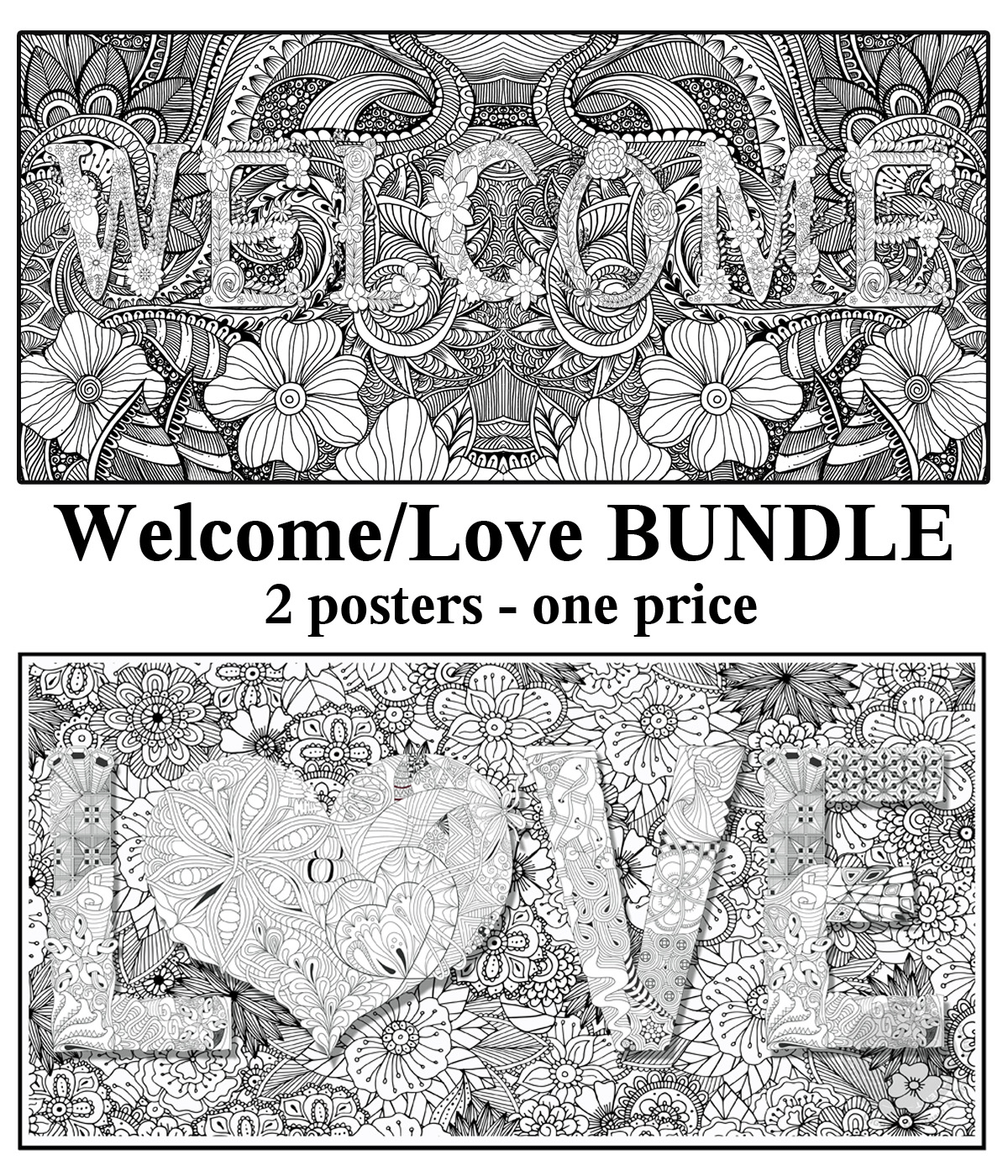 Welcome / Love - Bundle of 2 Posters for $50 - SJPrinter 