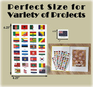 World Flags Stickers - 192 Countries with Passport - SJPrinter 