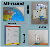 World Flags Stickers - 192 Countries with Passport - SJPrinter 
