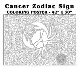 Coloring poster – ZODIAC CANCER, 30×42" – giant group coloring poster