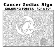 Coloring poster – ZODIAC CANCER, 30×42" – giant group coloring poster